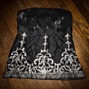 White House Black Market Sequin Strapless Top